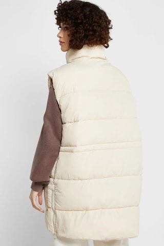 Lang Mouwloos Vest - Gebroken Wit