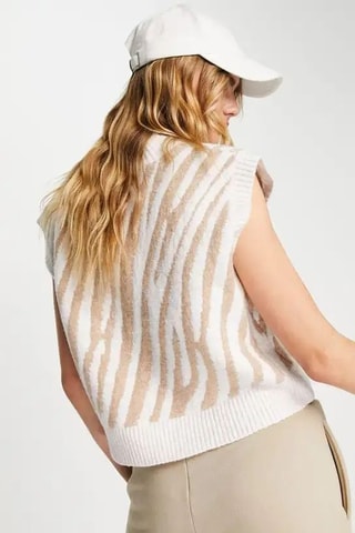 Mouwloze top - Beige