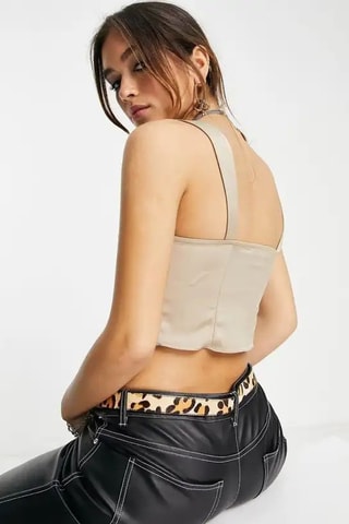 Mouwloze top - Beige