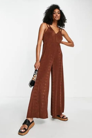 Mouwloze Jumpsuit - Bruin