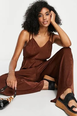 Mouwloze Jumpsuit - Bruin