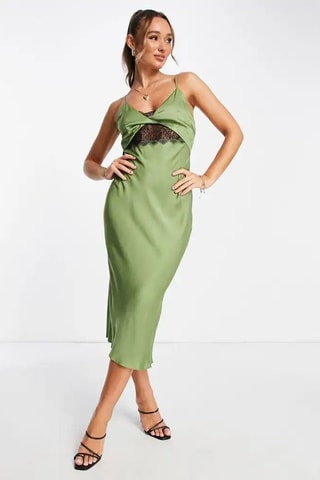 Mouwloze midi-jurk - Kaki
