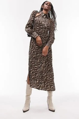 Blouse-jurk - Bruin