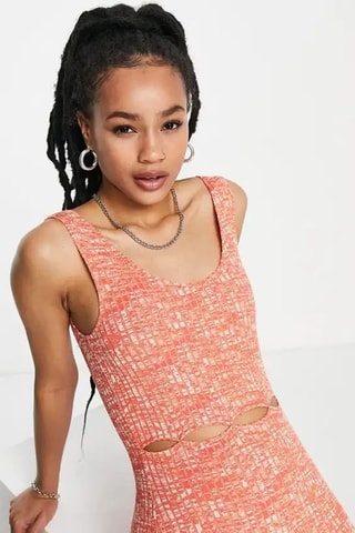 Mouwloze midi-jurk - Oranje