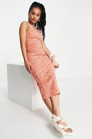 Mouwloze midi-jurk - Oranje