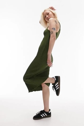 Mouwloze midi-jurk - Kaki