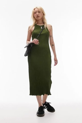 Mouwloze midi-jurk - Kaki