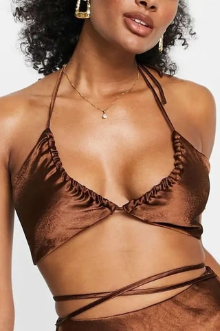 Mouwloze top - Bruin