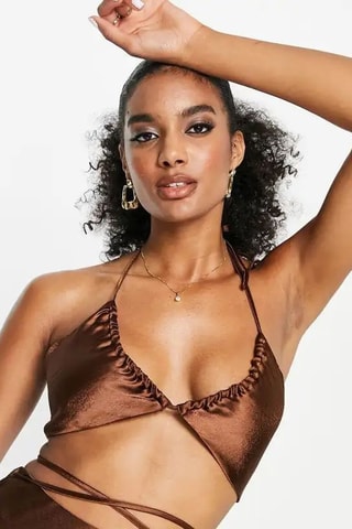 Mouwloze top - Bruin