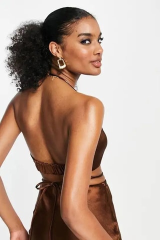 Mouwloze top - Bruin
