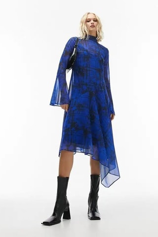 Asymmetrische jurk - Blauw