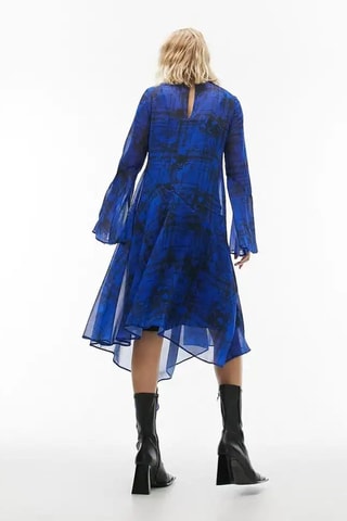 Asymmetrische jurk - Blauw