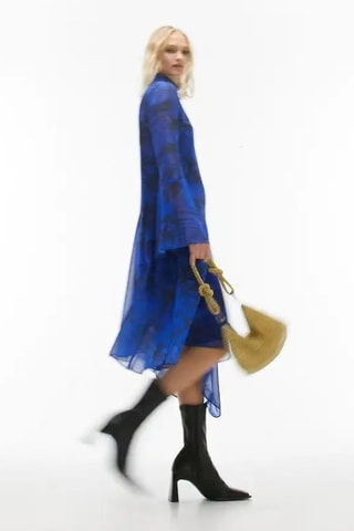 Asymmetrische jurk - Blauw