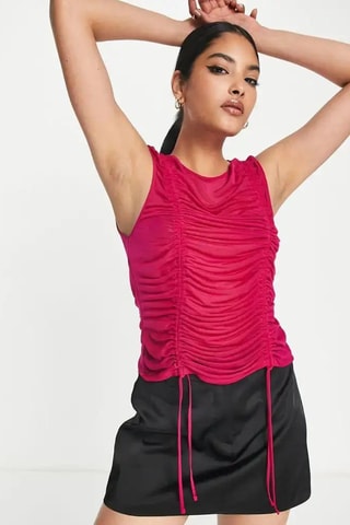 Mouwloze top - Roze en fuchsia