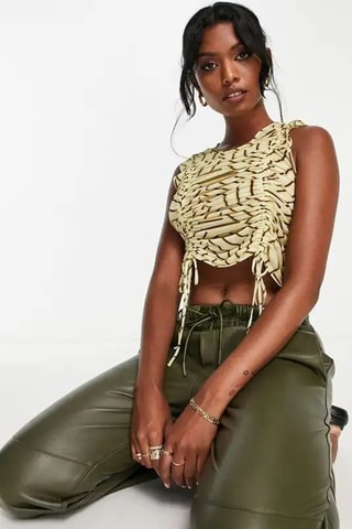 Mouwloze top - Beige