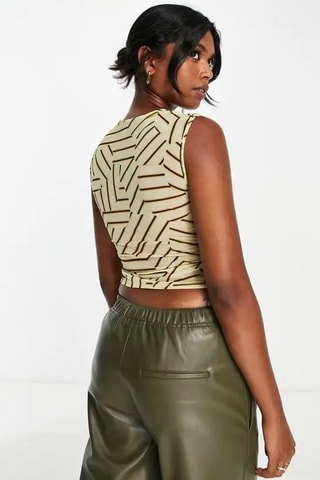 Mouwloze top - Beige