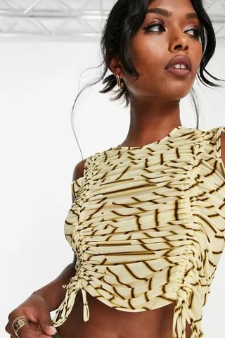 Mouwloze top - Beige