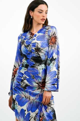 Asymmetrische jurk - Blauw