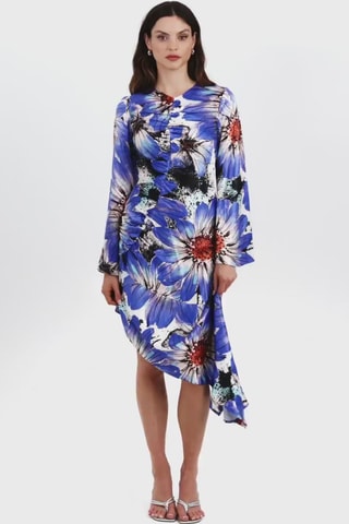 Asymmetrische jurk - Blauw