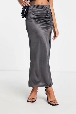 Lange Rok Hoge Taille - Grijs