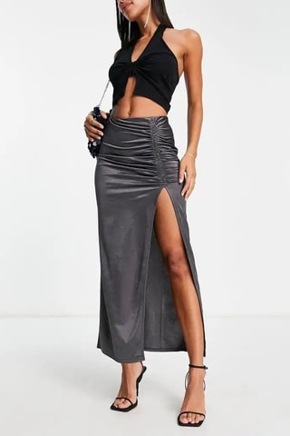 Lange Rok Hoge Taille - Grijs