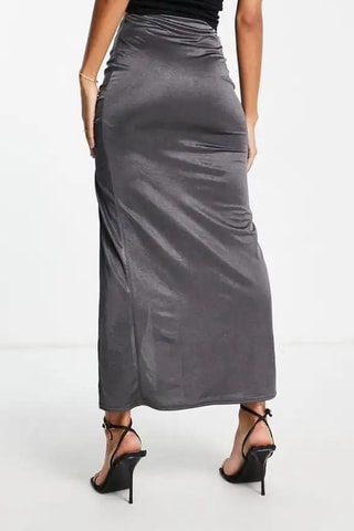 Lange Rok Hoge Taille - Grijs