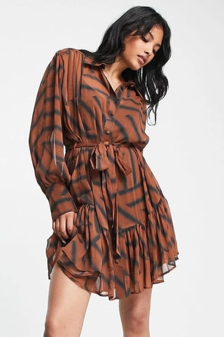 Blouse-jurk - Bruin