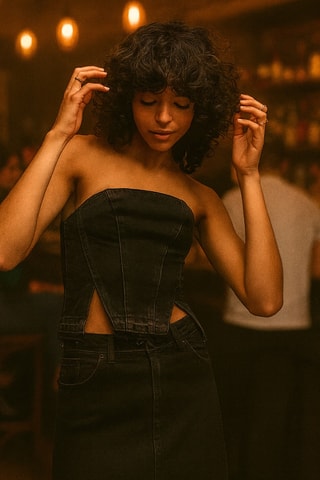 Strapless Top - Zwart