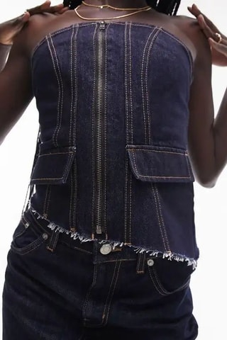 Strapless Top - Indigoblauw