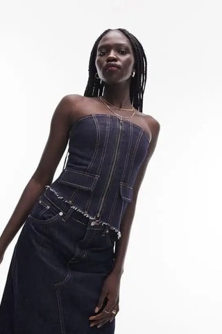 Strapless Top - Indigoblauw