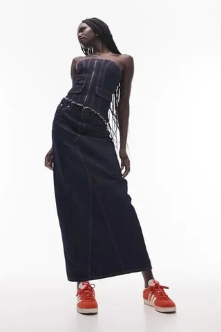 Strapless Top - Indigoblauw