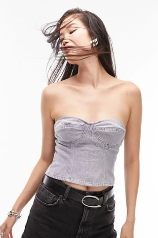 Strapless Top - Lichtgrijs