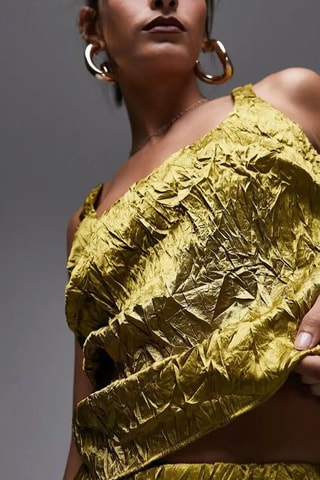 Mouwloze top - Groen en Goudkleurig