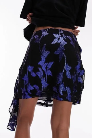 Gedrapeerde minirok - Blauw
