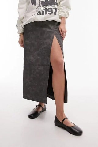Lange Rok Hoge Taille - Donkergrijs