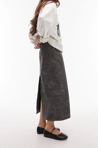 Lange Rok Hoge Taille - Donkergrijs
