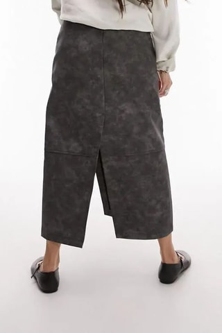 Lange Rok Hoge Taille - Donkergrijs