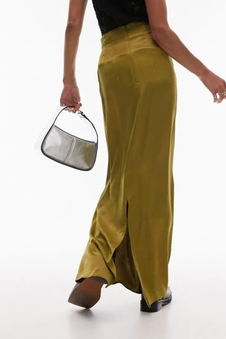 Lange Rok Hoge Taille - Olijfgroen