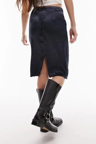 Rechte Midirok - Marineblauw