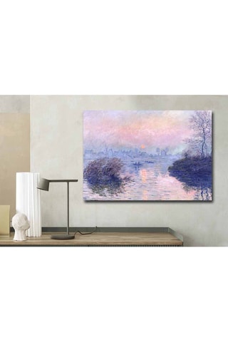 Tableau "Coucher de soleil sur la Seine à Lavacourt" Claude Monet - 70 x 100 cm