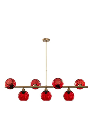 Suspension - Doré et rouge - 7 x 40 W