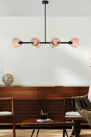 Suspension - Noir et rose poudré - 6 x 40 W
