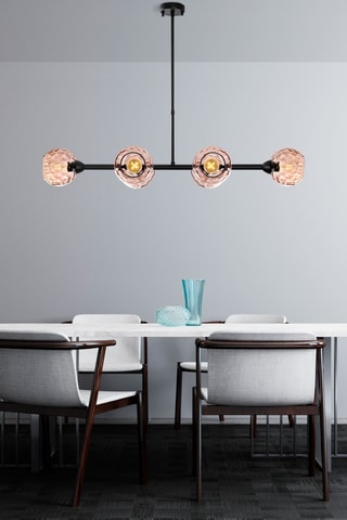 Suspension - Noir et rose poudré - 6 x 40 W