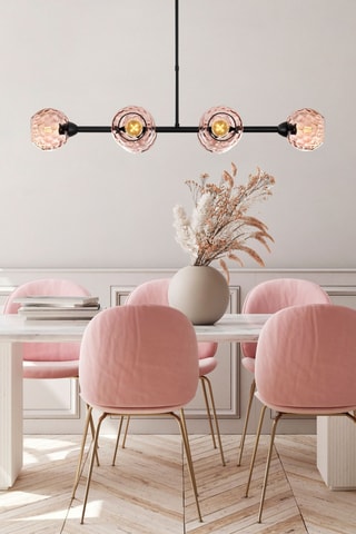 Suspension - Noir et rose poudré - 6 x 40 W