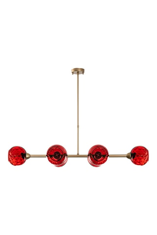 Suspension - Doré et rouge - 6 x 40 W