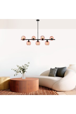 Suspension - Noir et rose poudré - 7 x 40 W