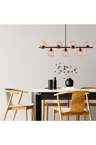 Suspension - Noir et rose poudré - 7 x 40 W