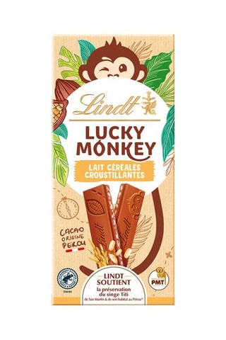 4 x Tablette Lucky Monkey Lait Céréales Croustillantes - 100 g