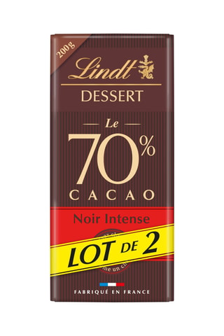 2 x Tablette Dessert Noir Intense 70% cacao - 400 g
