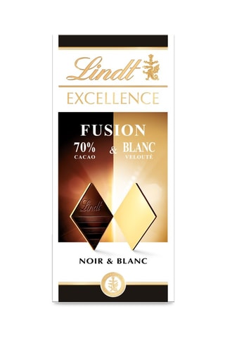 4 x Tablette de chocolat noir et blanc Excellence Fusion Lindt - 100 g
